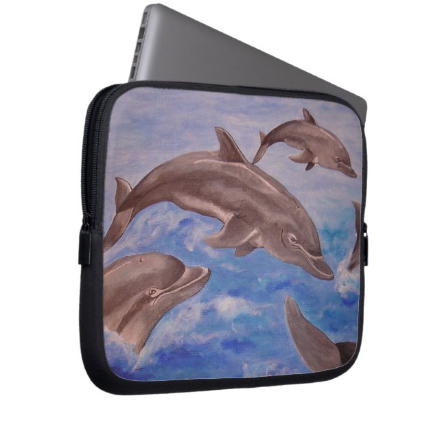 Protection Pour Ordinateur Portable Un morceau de dauphins de saut (Devant droit)