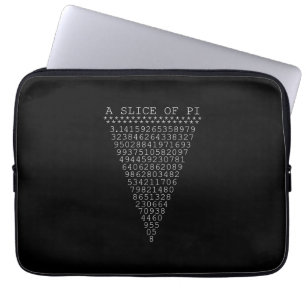 Protection Pour Ordinateur Portable Une tranche de Pi sur noir solide