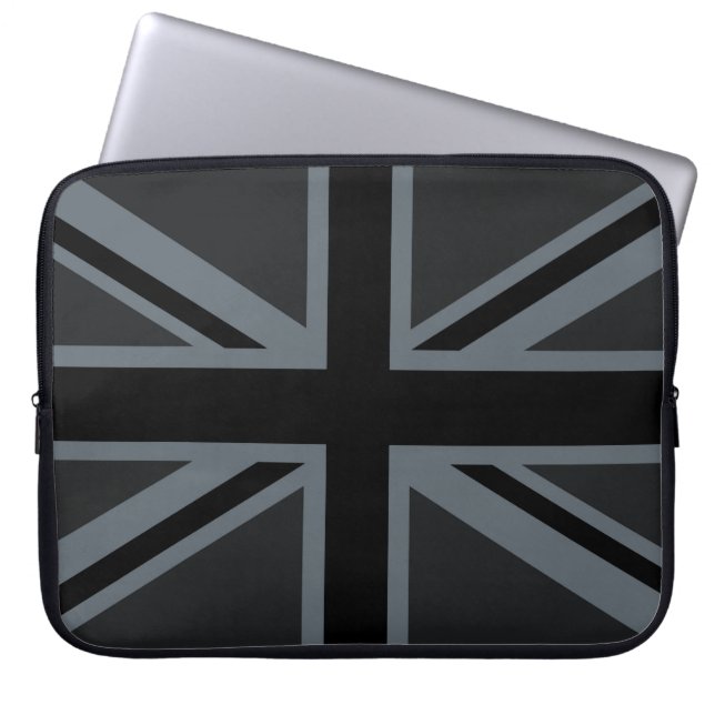 Protection Pour Ordinateur Portable Union Jack noir audacieux (Devant)