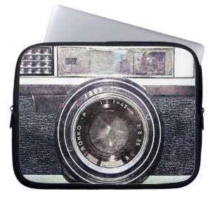 Protection Pour Ordinateur Portable Vieil appareil-photo noir