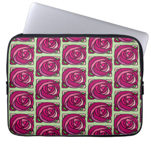 Protection Pour Ordinateur Portable Vintage Roses Pink and Green floral pattern