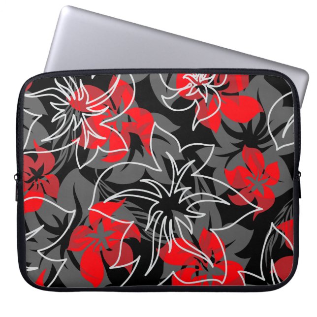 Protection Pour Ordinateur Portable Wailea Hibiscus Néoprène hawaïen (Devant)