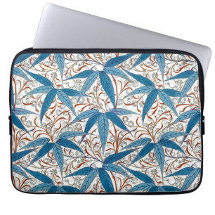 Protection Pour Ordinateur Portable William Morris Bamboo Print, Denim Blue & White