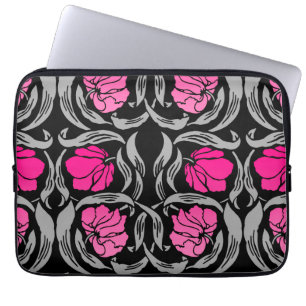 Protection Pour Ordinateur Portable William Morris Pimpernel, Fuchsia Pink et Black
