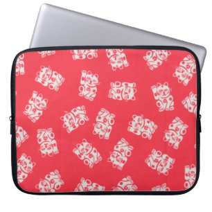 Protection Pour Ordinateur Portable Yukata Textile japonais, Maneki Neko (Chat chanceu