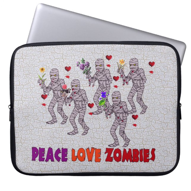 Protection Pour Ordinateur Portable Zombis d'amour de paix (Devant)