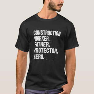Protector Hero Construction Worker Vater Foreman V T-Shirt