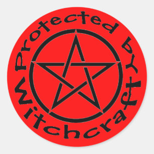 Protégé par Witchcraft Pentacle Stickers Étiquette