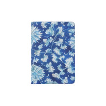 Blue Floral Vintage Scrolly Design