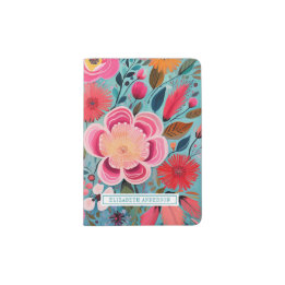 Protège-passeport Joli floral botanique féminin