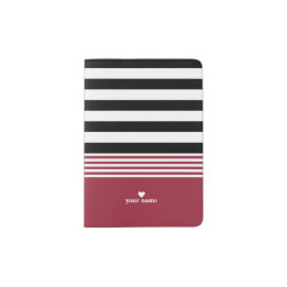 Protège-passeport Noir, blanc et rouge Jester personnalisé
