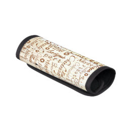 Protège Poignée Pour Bagage Amateurs de vin Typographie rustique brûlée sur la