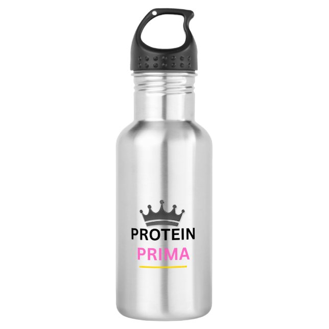 Protein Prima Gym Water Bottle – Stainless Steel  Edelstahlflasche (Vorderseite)
