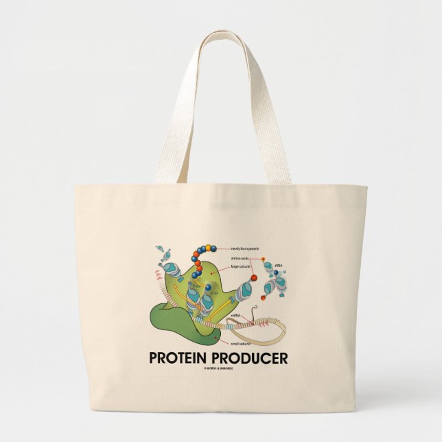 Protein-Produzent (Biologie-Protein-Synthese) Jumbo Stoffbeutel (Vorne)