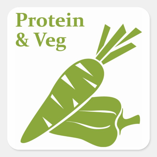 Protein- & Veg-Tageskleber Quadratischer Aufkleber (Vorderseite)
