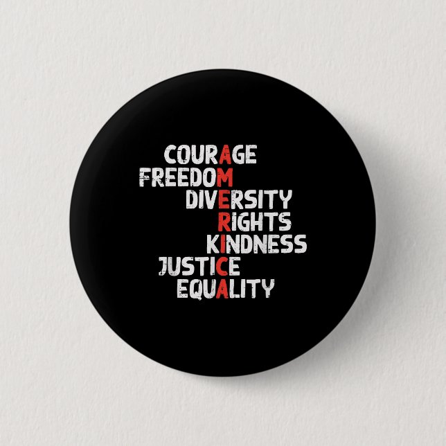 Protest Amerika Courage Freedom Rights Resist Men Button (Vorderseite)