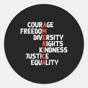 Protest Amerika Courage Freedom Rights Resist Men Runder Aufkleber