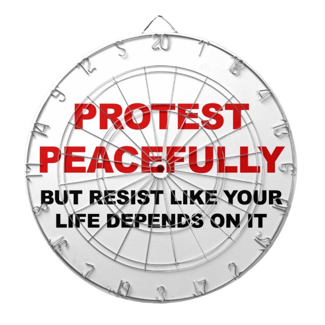 Protest friedlich, aber widerstehen dartscheibe (vorne)