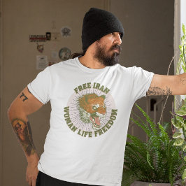 Protest gegen den Iran | Angry Lion Green T-Shirt