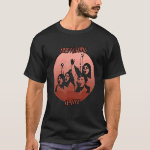 Protest gegen Schatten in einem roten Kreis T-Shirt