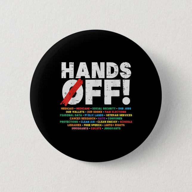 Protest Hände weg von Medicare Social Security Wid Button (Vorderseite)