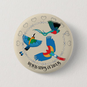 Protest Hex Sign No Mas Niños en Jualas Button