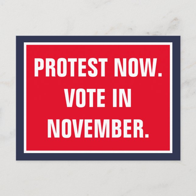 Protest jetzt Abstimmung im November politische Wi Postkarte (Vorderseite)