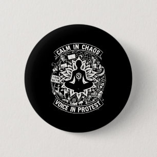 Protest Lotosblume Yoga Namaste Zen Yoga Liebhaber Button