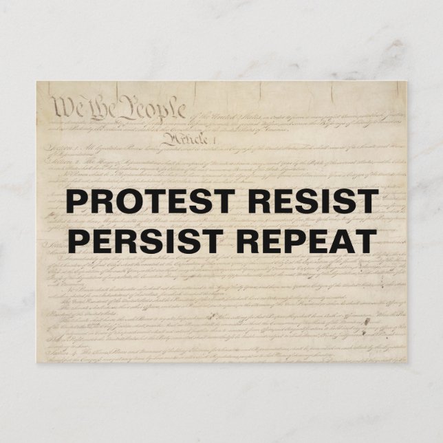 Protest Resist fortbestehen Wiederholung Wir, das  Postkarte (Vorderseite)
