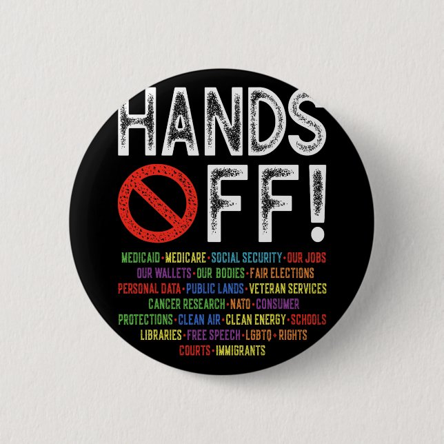 Protest-Rett-Demo: Hände weg von der Sozialversich Button (Vorderseite)