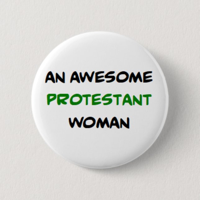 protestantische Frau, großartig Button (Vorderseite)