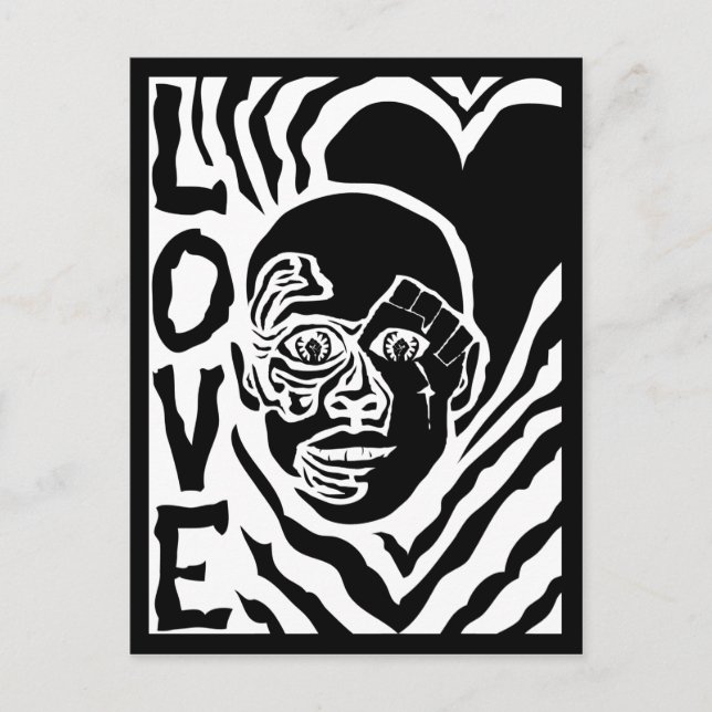 protestation avec carte postale love (Devant)