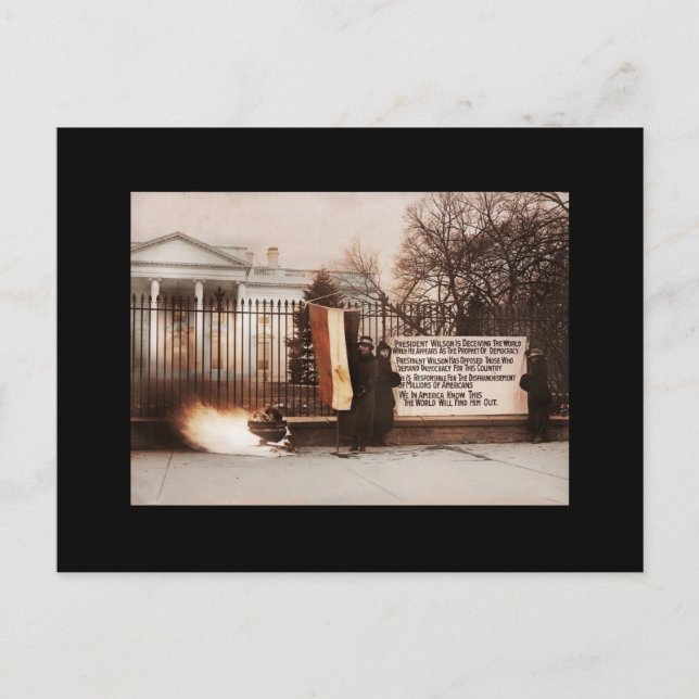 Proteste von Frauen im Weißen Haus Postkarte (Vorderseite)