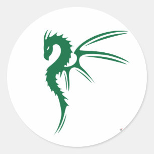 Prothero, der grüne Drache Runder Aufkleber