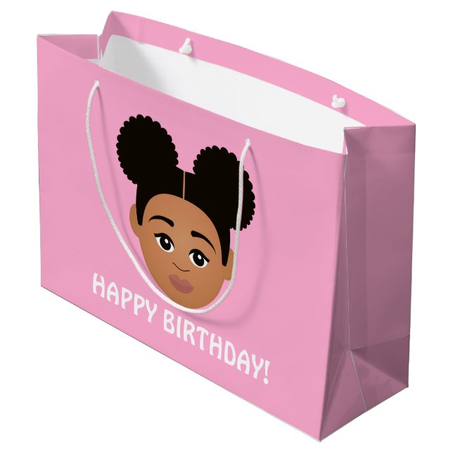#Proud2BNaturalMe Choose-My-Complexion Birthday Große Geschenktüte (Rückseite Schrägansicht)