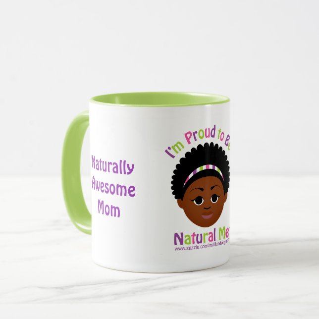 #Proud2BNaturalMe Geschenke für #Mama Tasse (Vorderseite Links)