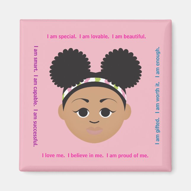 #Proud2BNaturalMe #IAm Positive Affirmation Magnet (Vorne)