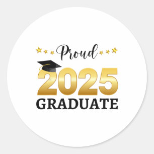 Proud 2025 Graduate Schließ Cl von 2025 Runder Aufkleber