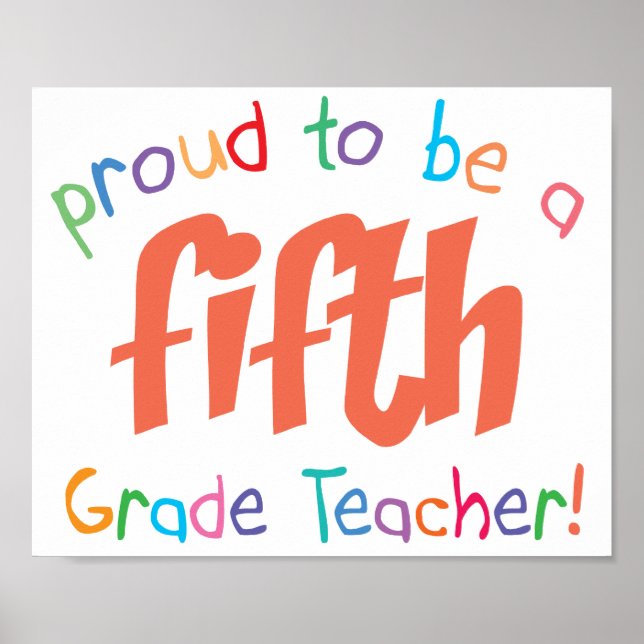 Proud 5. Klasse Lehrer Poster (Vorne)