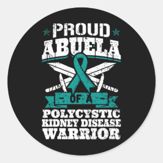 Proud Abuela einer polyzystischen Nierenerkrankung Runder Aufkleber