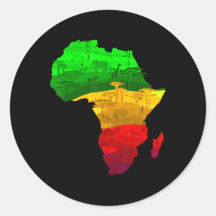 Proud Africa Map Green Yellow African Pride Ju Runder Aufkleber