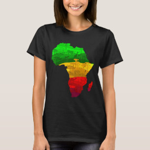 Proud Africa Map Green Yellow African Pride Ju T-Shirt
