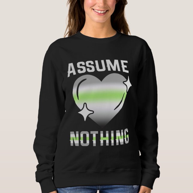 Proud AGENDER Assume Nothing Nonbinary Agender Fla Sweatshirt (Vorderseite)