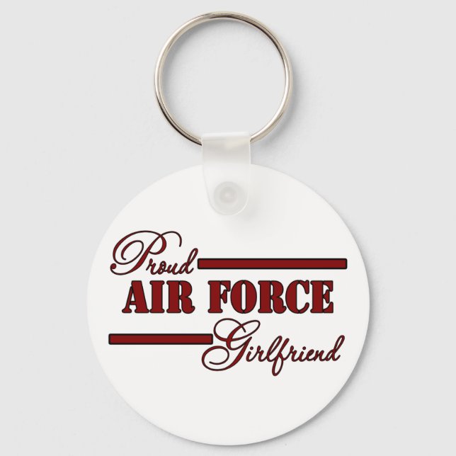Proud Air Force Girlfriend (Red N Black) Schlüsselanhänger (Vorderseite)
