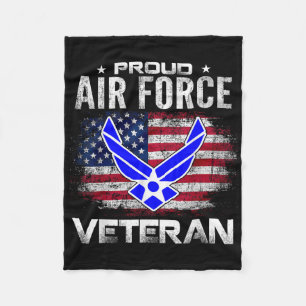 Proud Air Force Veteran mit amerikanischem Flag Ge Fleecedecke