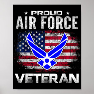 Proud Air Force Veteran mit amerikanischem Flag Ge Poster