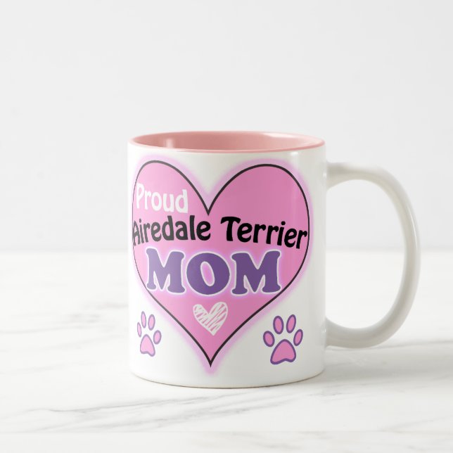 Proud Airedale Terrier Mama Zweifarbige Tasse (Rechts)