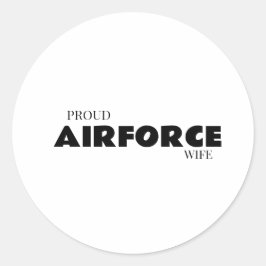 Proud airforce wife runder aufkleber