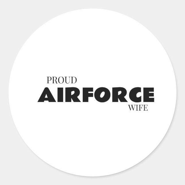 Proud airforce wife runder aufkleber (Vorderseite)