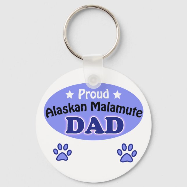 Proud Alaskan Malamute Vater Schlüsselanhänger (Vorderseite)